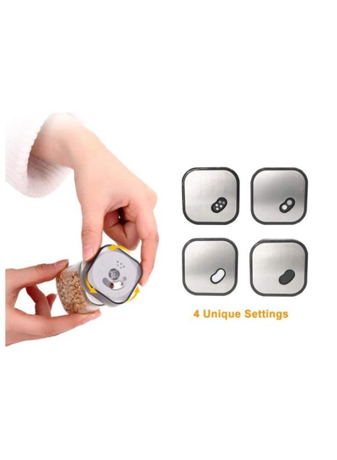 طقم منظم توابل دوّار بقاعدة معدنية – 6 عبوات زجاجية بغطاء محكم للمطبخ - Image 4